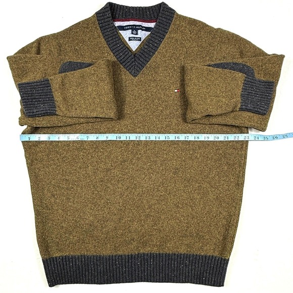 Vintage Tommy Hilfiger Knit Tan Gray Wool blend Sweater Size XL - Picture 5 of 7